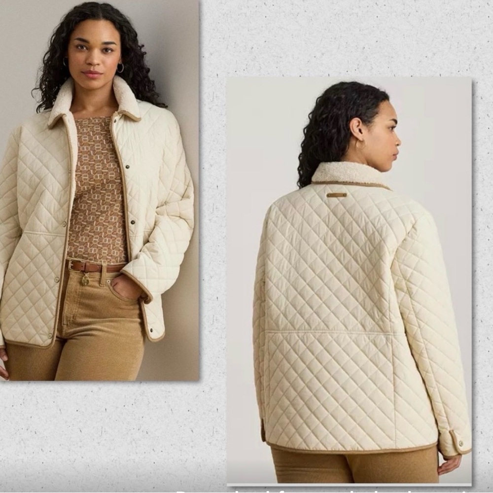 Lauren Ralph Lauren Off-White Quilted Utility Jacket